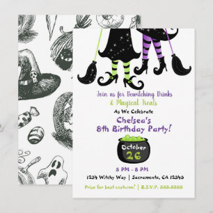 Convite Bruxas Caprichosas Feitiçaria Moderna Aniversário 