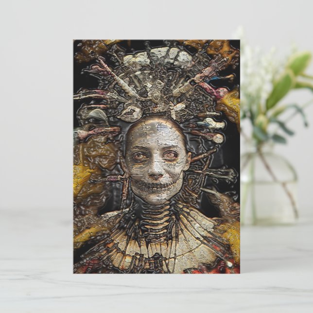 Convite Bruxas Escuras Halloween (Em pé/Frente)