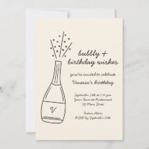 Bubble Birthday quer frasco de champanhe