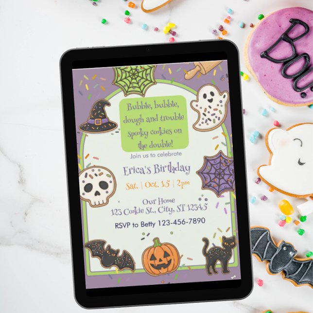 Convite Bubble Bubble Dough Trouble, Cookie Birthday (Criador carregado)