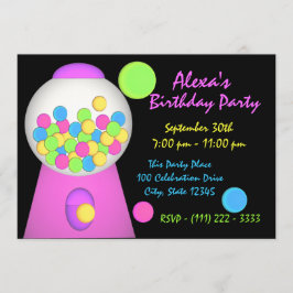 Convite Bubble Gum Birthday