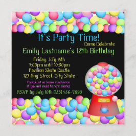Convite Bubble Gum Party