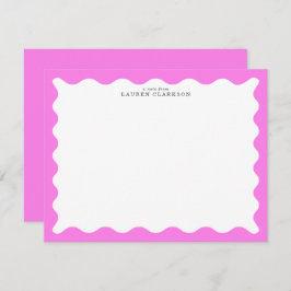 Convite Bubblegum Pink Wavy Frame Note Card