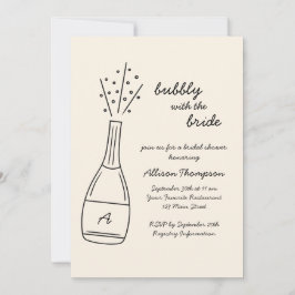 Convite Bubbly Popping Champagne Bottle Bridal Shower