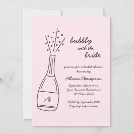 Convite Bubbly Popping Champagne Bottle Bridal Shower