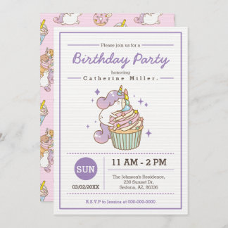 Convite Bubu e Moonch Unicorn Aniversário