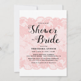 Convite Budget Pink Lace Bridal Shower Invitation