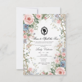 Convite Budget Purple Florals Bridgerton Birthday Party