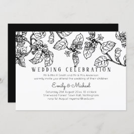 Convite BUDGET Vintage Garden Leafy Classic Wedding Invit