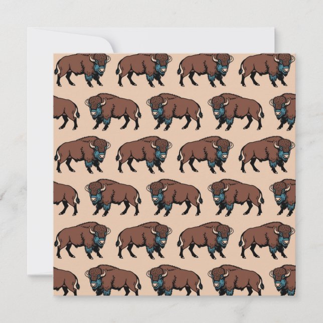Convite Buffalo Bison Pattern (Frente)