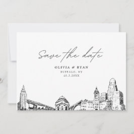 Convite Buffalo NY Wedding Save the Date Modern