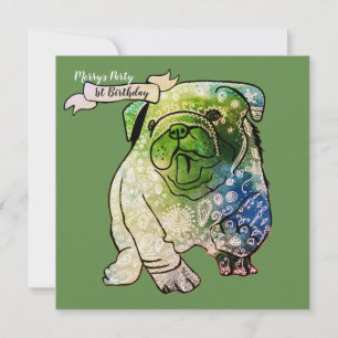 Convite Buldog Puppy Birthday Convoca Bulldog Francês