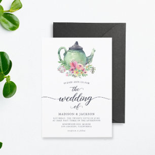 Convite Bule Aquarela e Casamento Floral