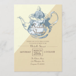 Convite Bule Blush Moderno | Bridal Tea Party | Personaliz