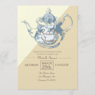 Convite Bule Blush Moderno | Bridal Tea Party | Personaliz
