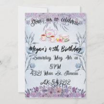 Bule de chá de lavanda flores aniversário