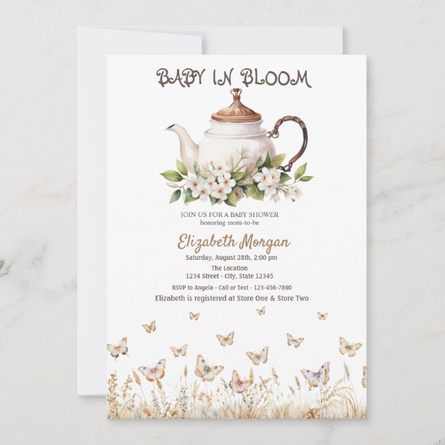 Convite Bules de Borboletas do Prado Baby Shower (Frente)