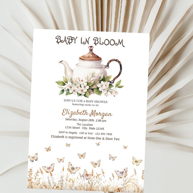 Convite Bules de Borboletas do Prado Baby Shower (Criador carregado)