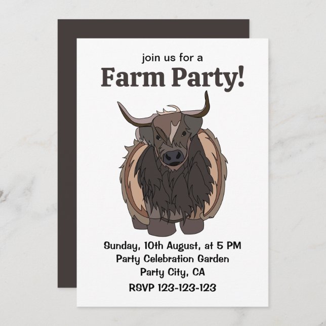 Convite Bull Cattle Bull (Frente/Verso)