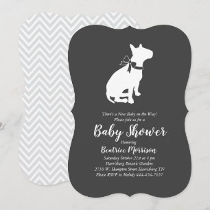 Convite Bull Terrier Dog Chá de fraldas Sexo Neutro