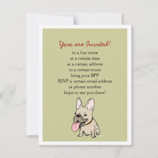 Convite Bulldog Francês Engraçado com Texto Personalizado