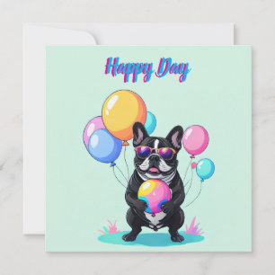 Convite Bulldogue Francês Dia Feliz Französische Bulldogge