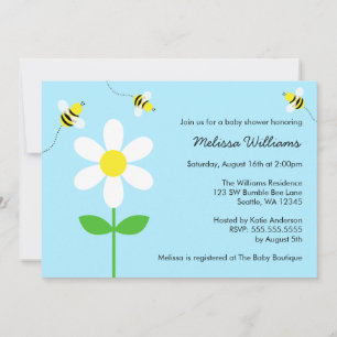 Convite Bumble Bee Daisy Baby Shower