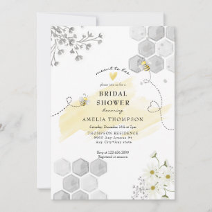 Convite Bumble Bee Floral Chá de panela