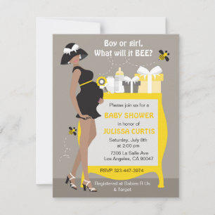 Convite Bumble Bee Gender Revements Invtions - Africano