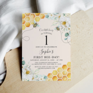 Convite Bumble Bee, Nosso Pequeno primeiro aniversario De