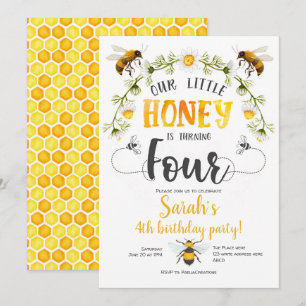 Convite Bumble Bee. Querida, Bee, 4 anos