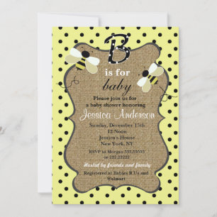 Convite Bumble Bee Shower
