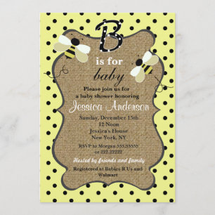 Convite Bumble Bee Shower