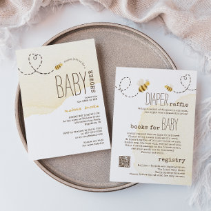 Convite Bumble Bee tudo em um Chá de fraldas