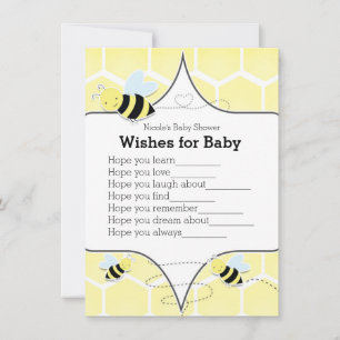 Convite Bumble BEE Yellow Deseja o Jogo de Chá de fraldas