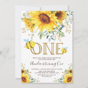Convite Bumble Bumble Bonita primeiro aniversario de verão