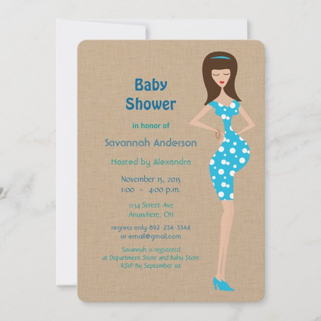 Convite Bump Baby Boy Shower Invitations (Frente)