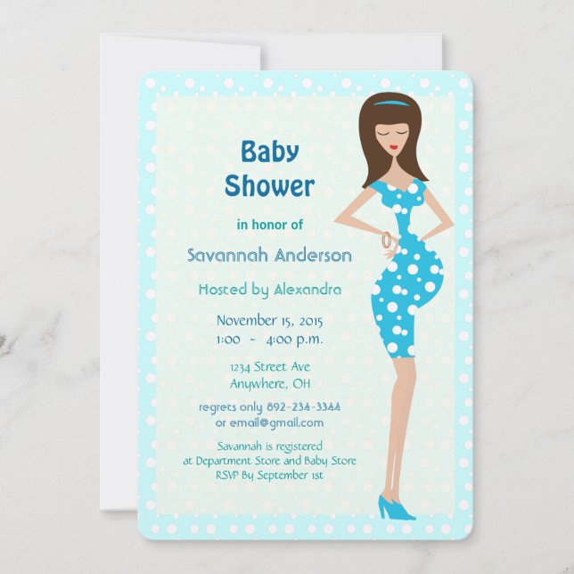 Convite Bump Baby Boy Shower Invitations (Frente)