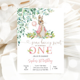 Convite Bunny 1st Birthday Invitation