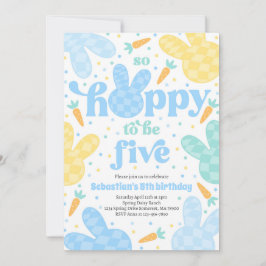 Convite Bunny 5 Festa de aniversário de Primavera Bunny Bi