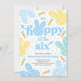 Convite Bunny 6 Festa de aniversário de Primavera Bunny Bi