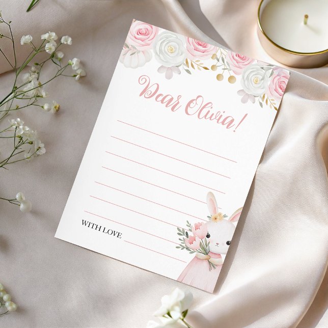 Convite Bunny Birthday Floral Time Capsule Card (Criador carregado)