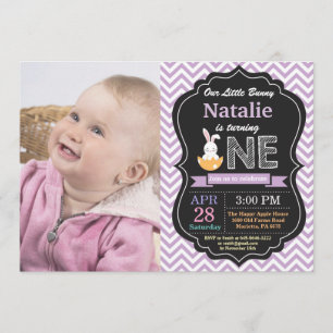 Convite Bunny Birthday Girl Easter Egg 1rua Primeiro Anive