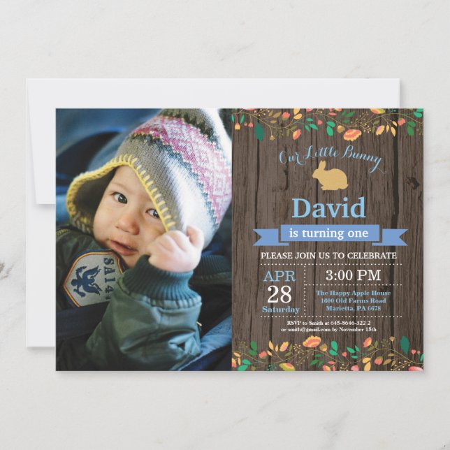 Convite Bunny Birthday Girl Easter Egg 1rua Primeiro Anive (Frente)