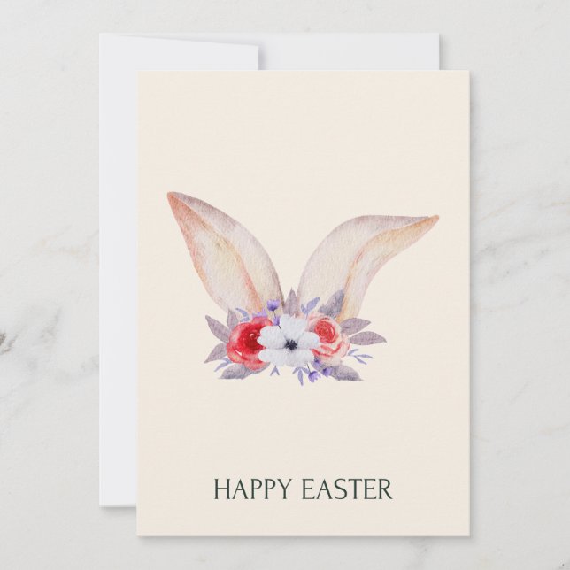 Convite Bunny Ears Easter Party Invitation (Frente)