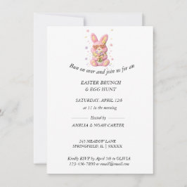 Convite Bunny Embroidered Easter BRUNCH & HUNT