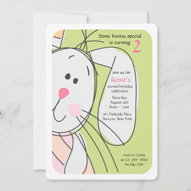 Convite Bunny Hide-and-Seek (Frente)