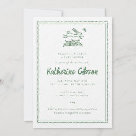 Convite Bunny Rabbit Baby Shower Invitation