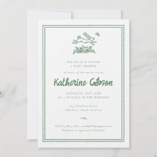 Convite Bunny Rabbit Baby Shower Invitation