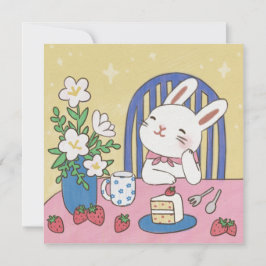 Convite Bunny's Tea Time Illustration